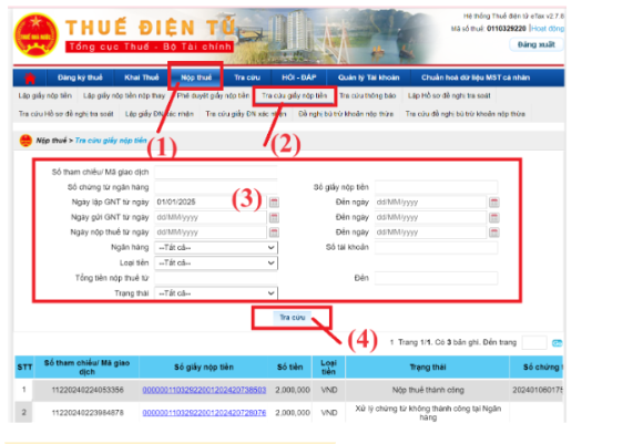 cách nộp lệ phí môn bài online